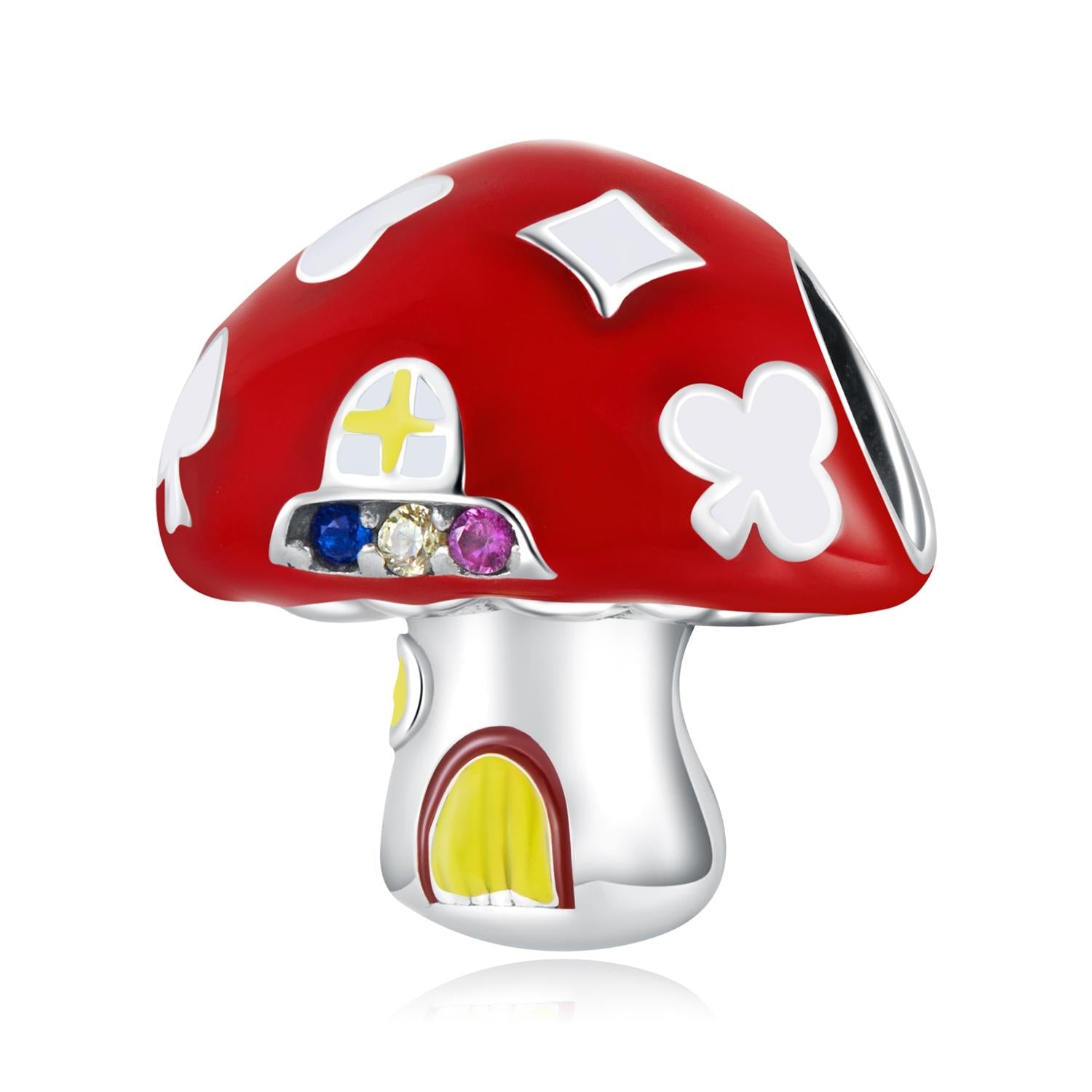 V562-3909200ADE-202504111553-00 925 Sterling Silver Mushroom House Beads For Diy Bracelets & Necklaces - Image 1