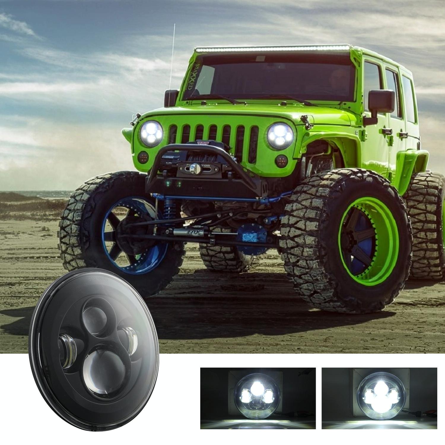 V562-391800ADE-202503051953-00 7 Inch H4 / H13 Dc 9V - 30V 4000Lm 6000K 40W 7 Inch Car Round Shape Led Headlight Lamps For Jeep Wrangler - Image 1