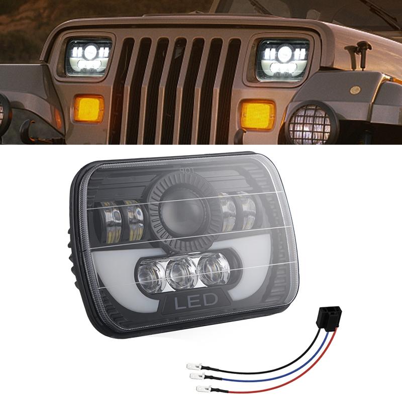 V562-4030SMC-202503052015-00 7 Inch 35W 4000Lm 6000K + Amber Car Truck Square Led Headlights Work Lights Spotlight - Image 1