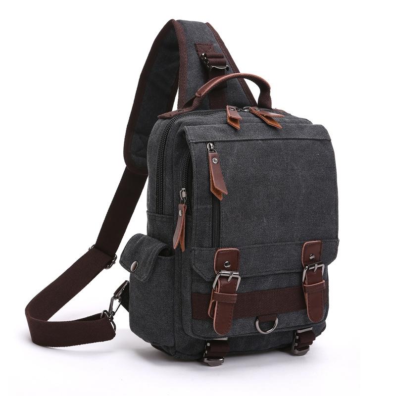 V562-4044023060DBT-202503041246-00 Canvas Chest Bag For Outdoor Travel Black - Image 1