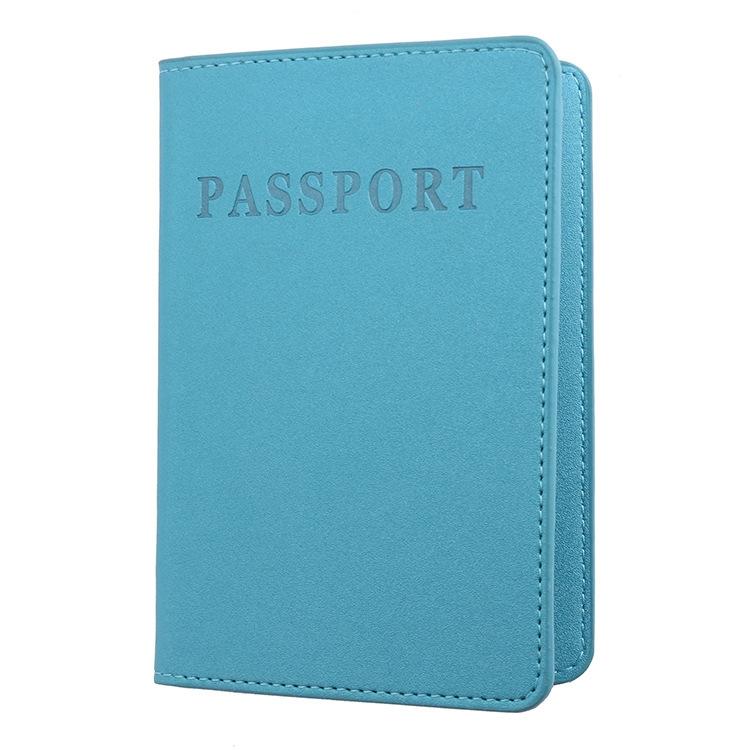 V562-4050421950DBT-202503281942-00 Frosted Pu Multi Card Passport Holder Travel Abroad Sky Blue - Image 1