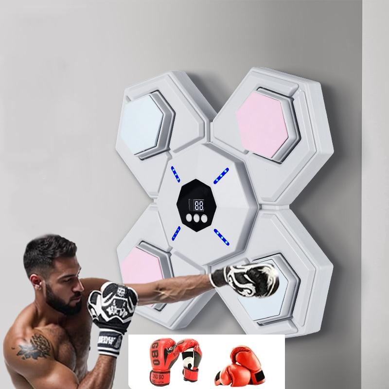 V562-4064015060DBT-202503041811-00 Rechargeable Bluetooth Boxing Machine With Adult & Child Gloves - Blue - With Adult & Child Gloves Pink Blue - Image 1