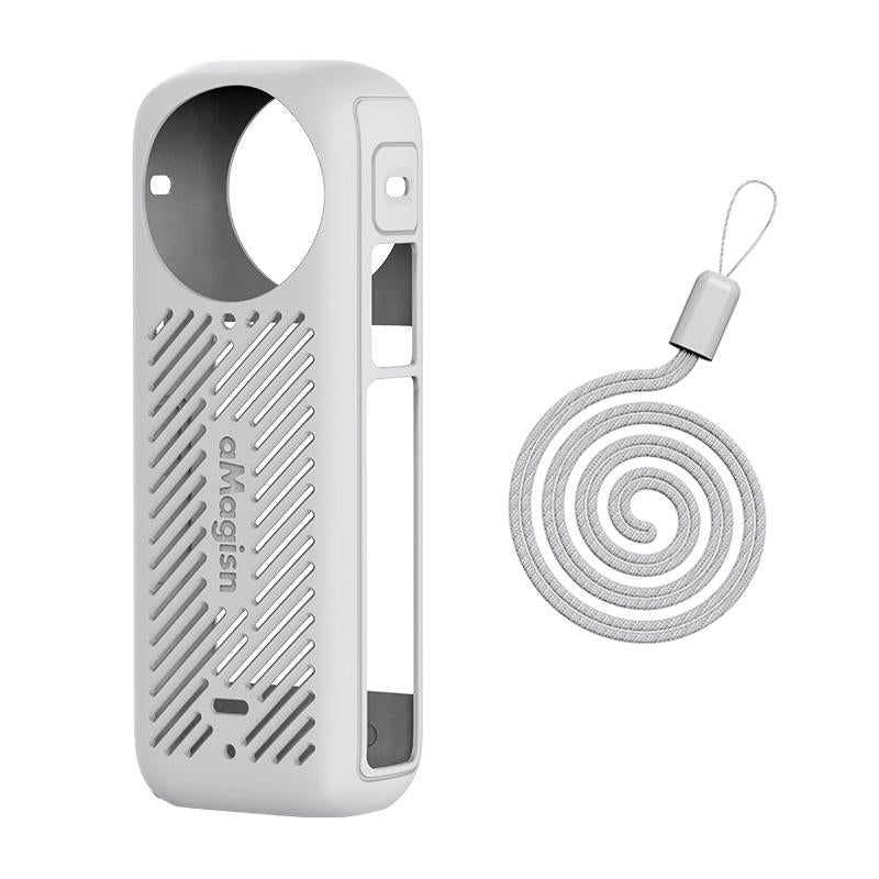 Amagisn Silicone Protective Cover for Insta360 X4 - Body Case Gray