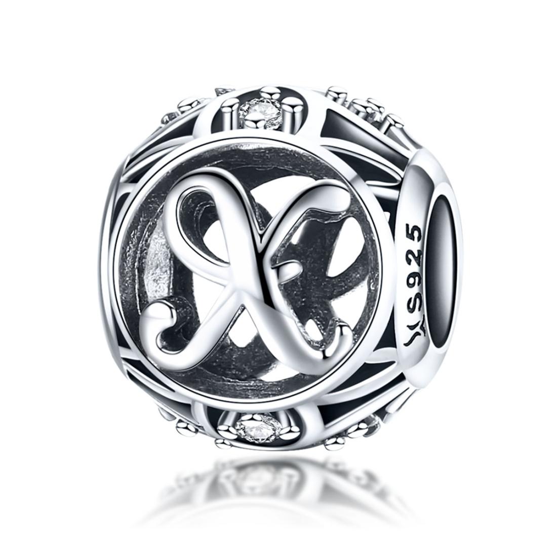 V562-42512600ADE-202504111631-00 925 Sterling Silver 26 English Letter Beads For Diy Bracelets & Necklaces Style - X - Image 1