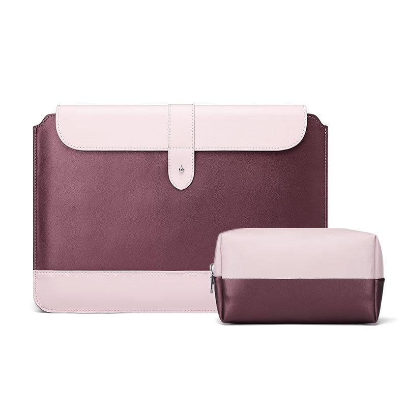 V562-4258455750DBT-202504251826-00 Microfiber Notebook Liner & Power Bag - Horizontal Wine Red - 14-15.4 Inch - Image 1