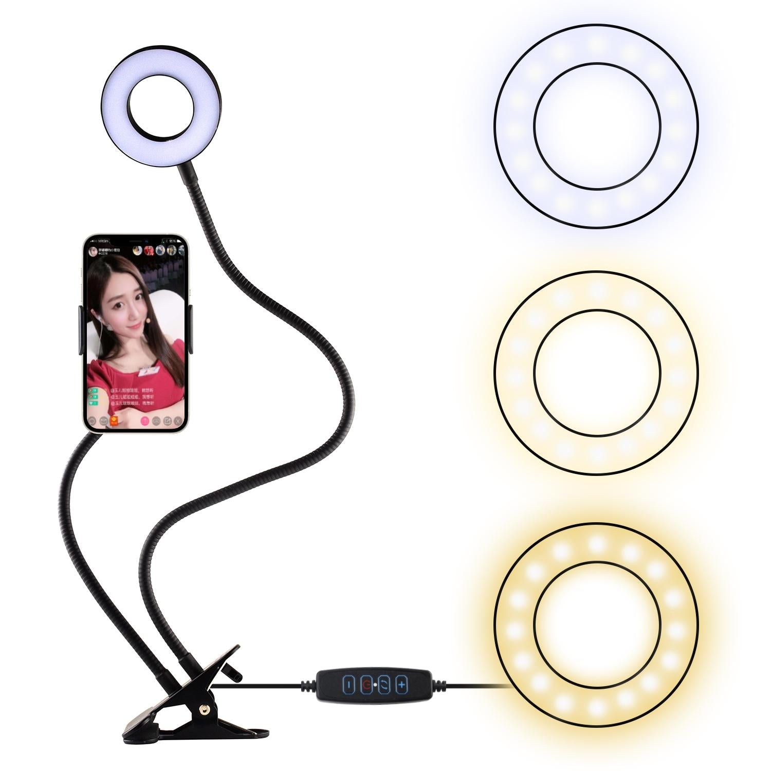V562-465900ADE-202502212210-00 Adjustable 3.5 Live Broadcast Led Fill Light with Phone Clamp - Image 1