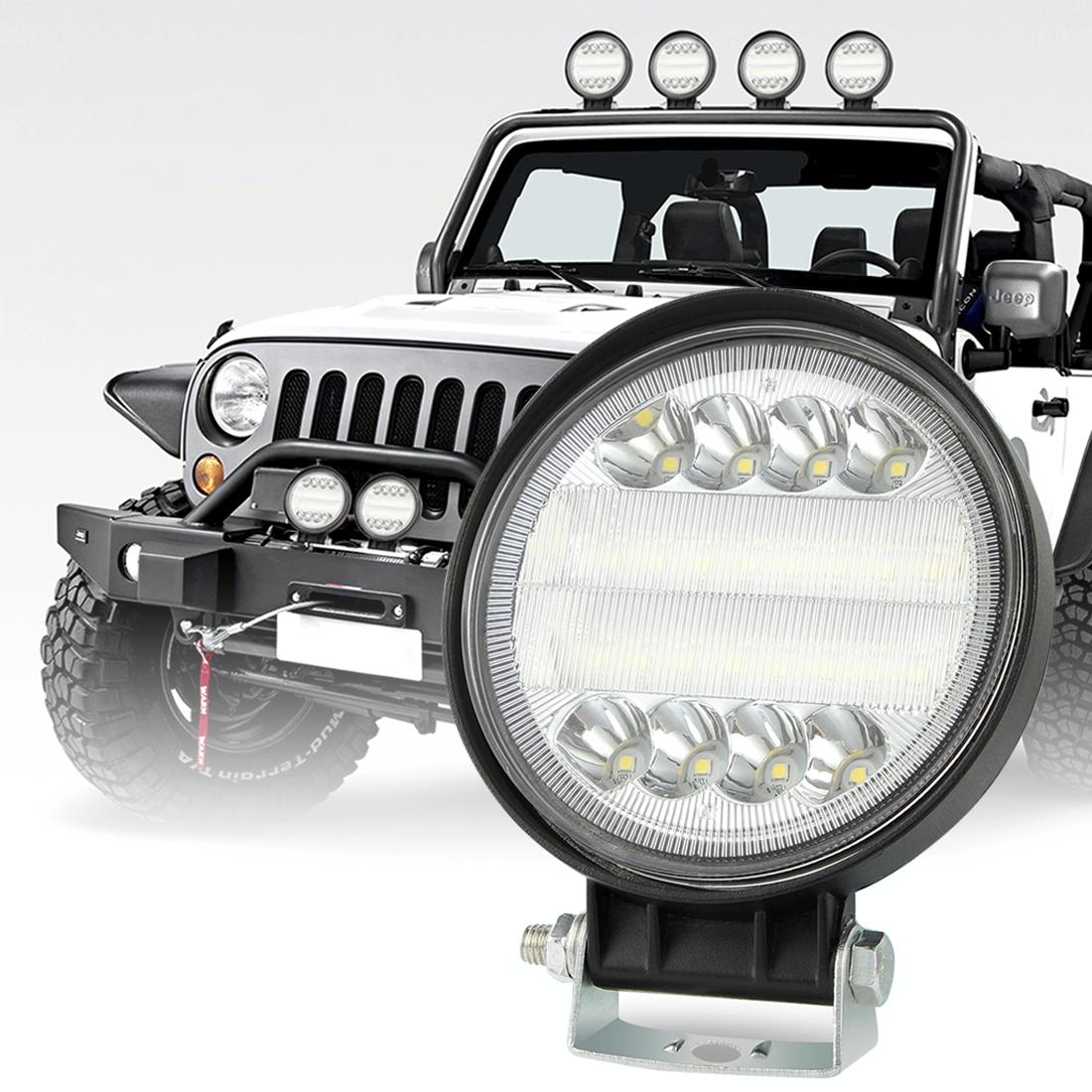 V562-4675SMC-202503051953-00 2 Pcs 4 Inch 15W Spot / Flood Light White Light Round - Shaped Waterproof Car Suv Work Lights Spotlight Led Bulbs Dc 9 - 30V - Image 1