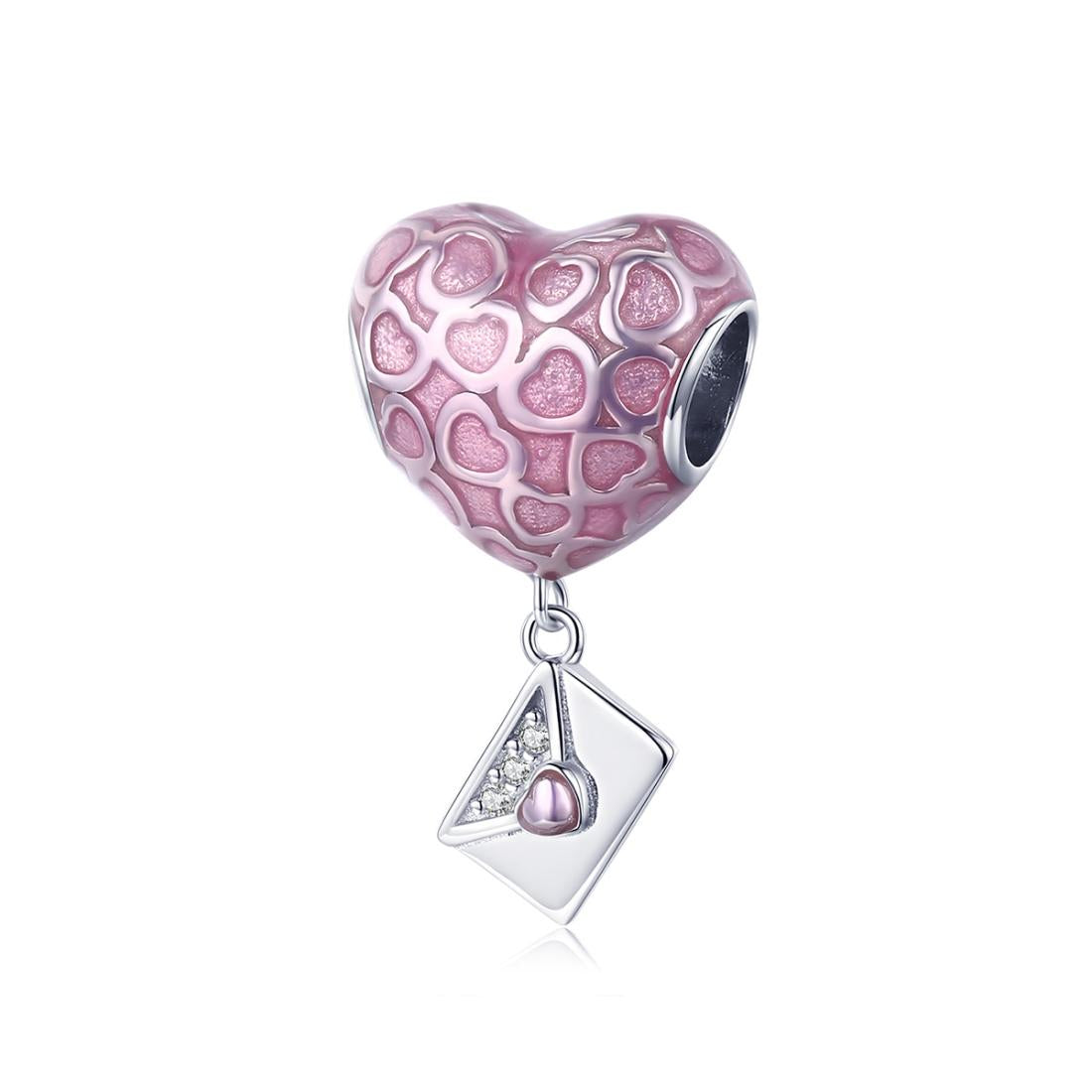 V562-48876240DBT-202504111520-00 925 Sterling Silver Romantic Love Letter Heart Bracelet With Zirconium Diamond Beads - Image 1