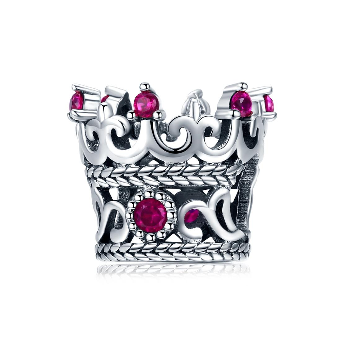 V562-49286240DBT-202504111936-00 925 Sterling Silver Red Crown Beads For Diy Bracelets - Image 1