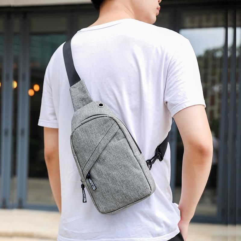 V562-5002753060DBT-202503041252-00 Men Oxford Cloth Chest Bag Snowflake Gray Ideal For Sports And Travel - Image 1