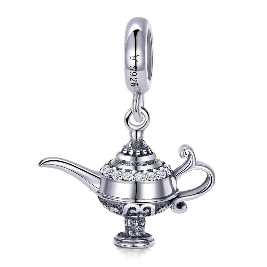 V562-50186240DBT-202504111810-00 925 Sterling Silver Beaded Magic Lamp Bracelet Charm - Image 1