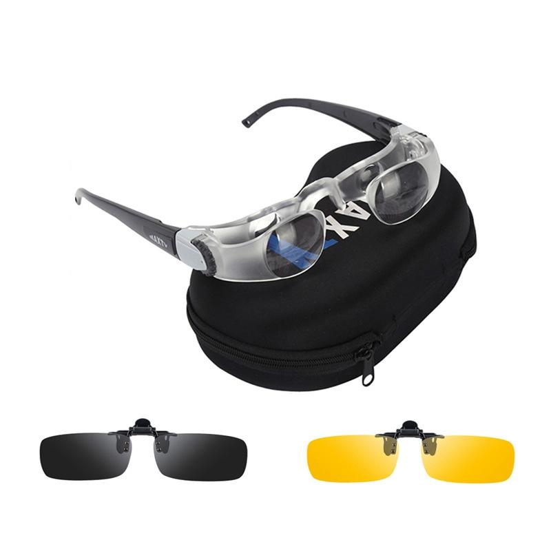 V562-5053422060DBT-202503201731-00 Adjustable Focus Fishing Telescope with Clip - Presbyopia & Yellow / Gray - Image 1