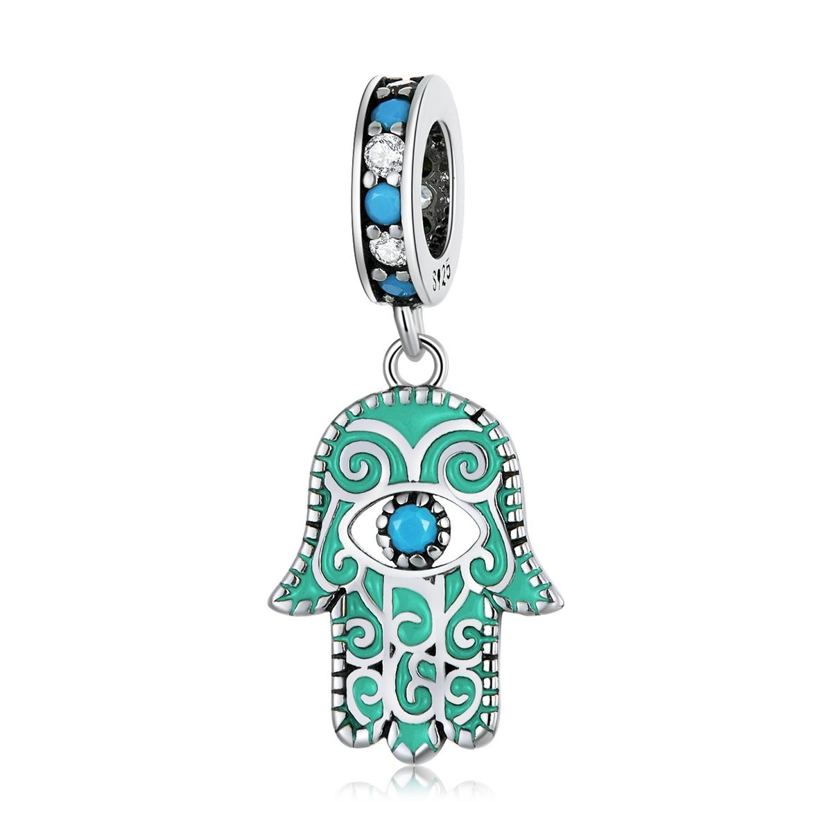 V562-5119200ADE-202504112005-00 925 Sterling Silver Hand Of Fatima Pendant For Diy Bracelets & Necklaces - Image 1