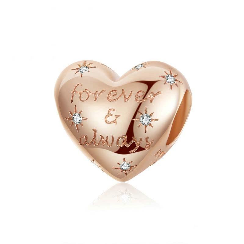 V562-55586240DBT-202504111526-00 925 Sterling Silver Golden Heart Loose Beads For Diy Bracelets - Image 1