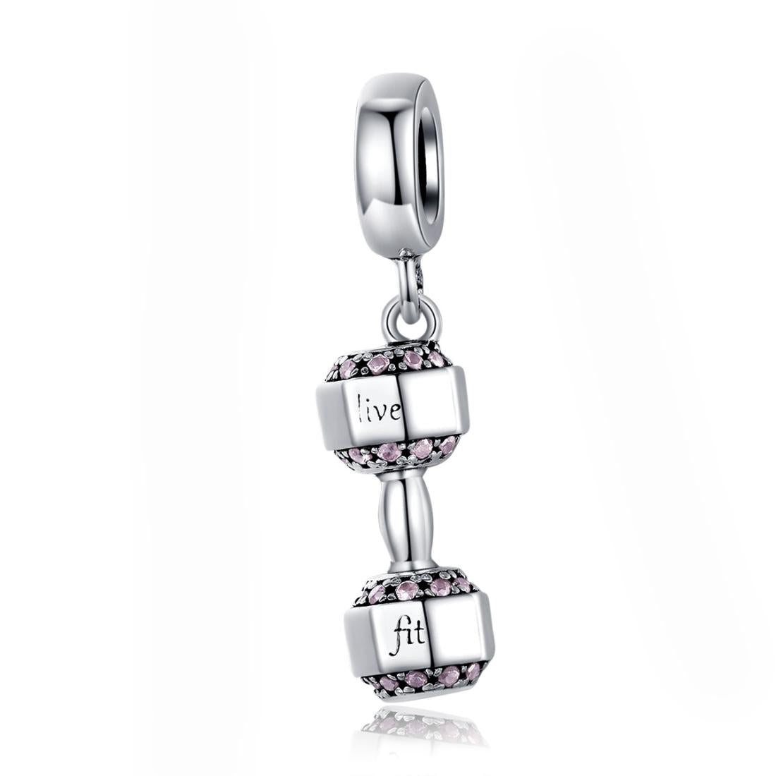 V562-56486240DBT-202504111605-00 925 Sterling Silver Fitness Dumbbell Pendant For Diy Bracelets - Image 1