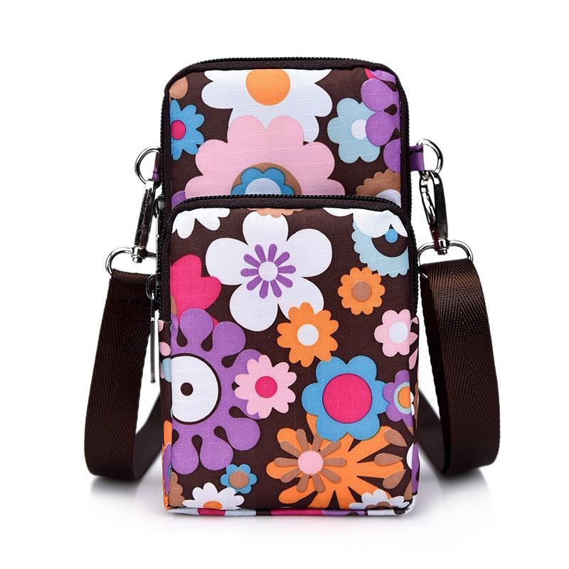 V562-6024774060DBT-202505191611-00 Animal Park Mini Crossbody Phone Wallet With Arm Band - Brown Printing - Image 1