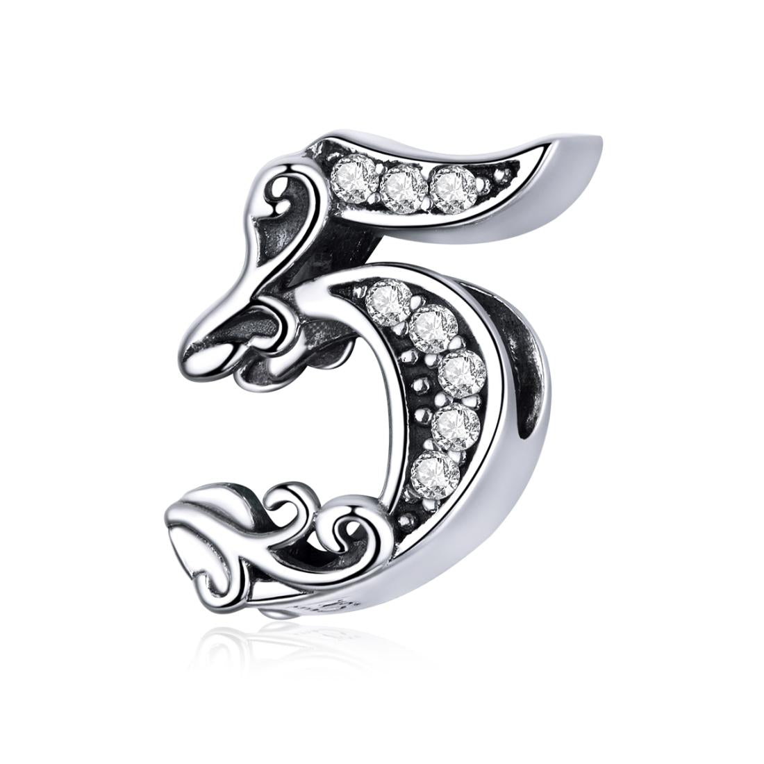 V562-60484600ADE-202504111515-00 925 Sterling Silver Relief Number Series 0 9 Beads For Diy Bracelets And Necklaces Style - 5 - Image 1