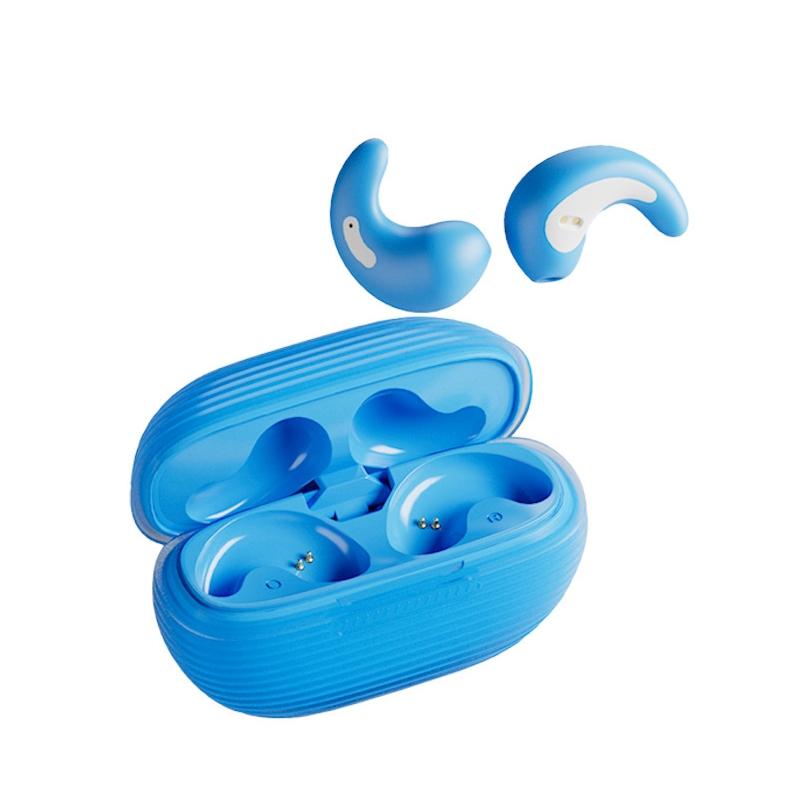 V562-6059594060DBT-202505261730-00 Bluetooth Earphones with Charging Case for Restful Sleep - Blue Wih Silicone Case - Image 1