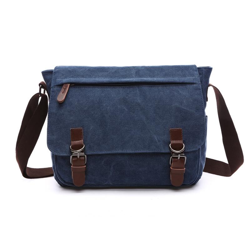 V562-6095023060DBT-202505191525-00 Dark Blue Canvas Shoulder Bag For Business And Tech - Image 1