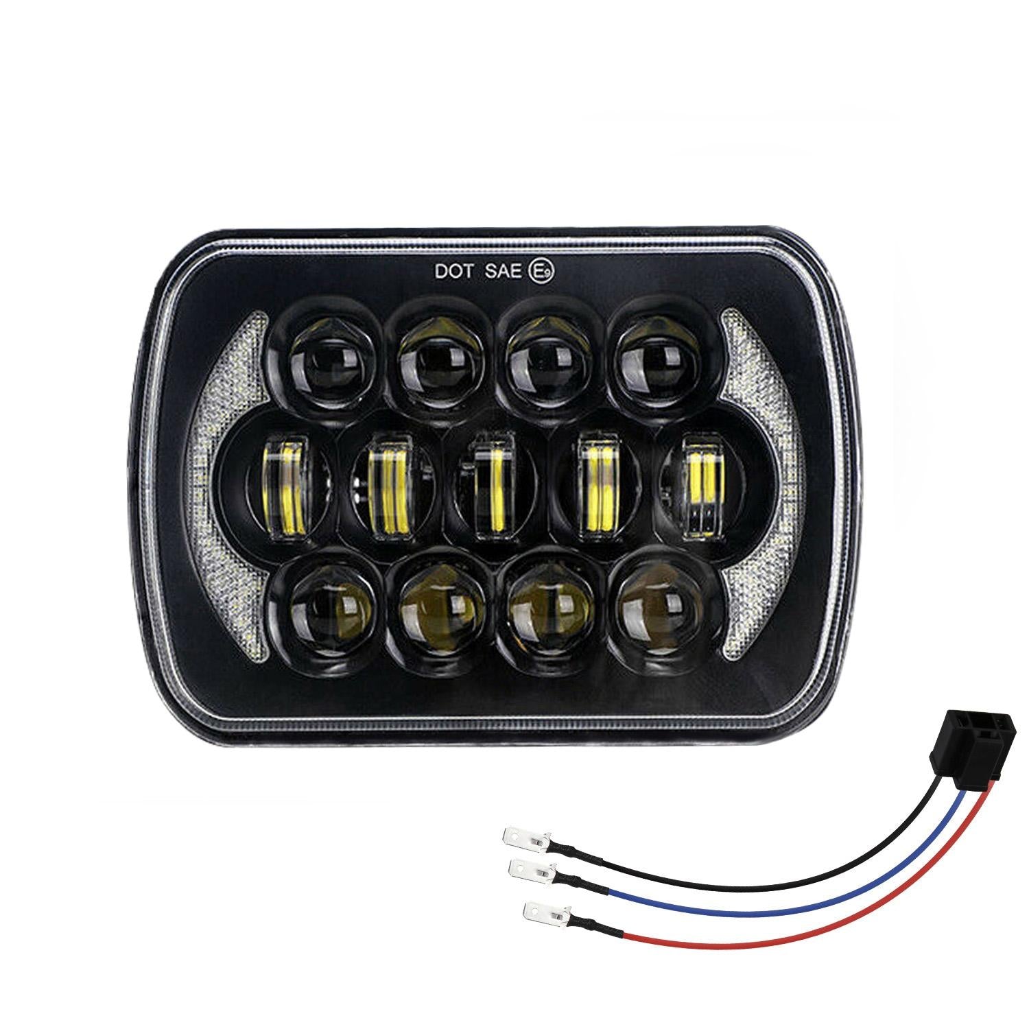 V562-6263100ADE-202503052005-00 7 Inch 5X7 / 7X6 H4 Dc 9V - 30V 30000Lm 300W 8Leds Car Square Shape Led Headlight Lamps For Jeep Wrangler - Image 1