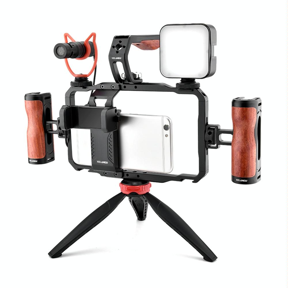 V562-6412ACD-202503031310-00 Vlogging Live Broadcast Smartphone Video Rig With Led Light And Mic - Image 1