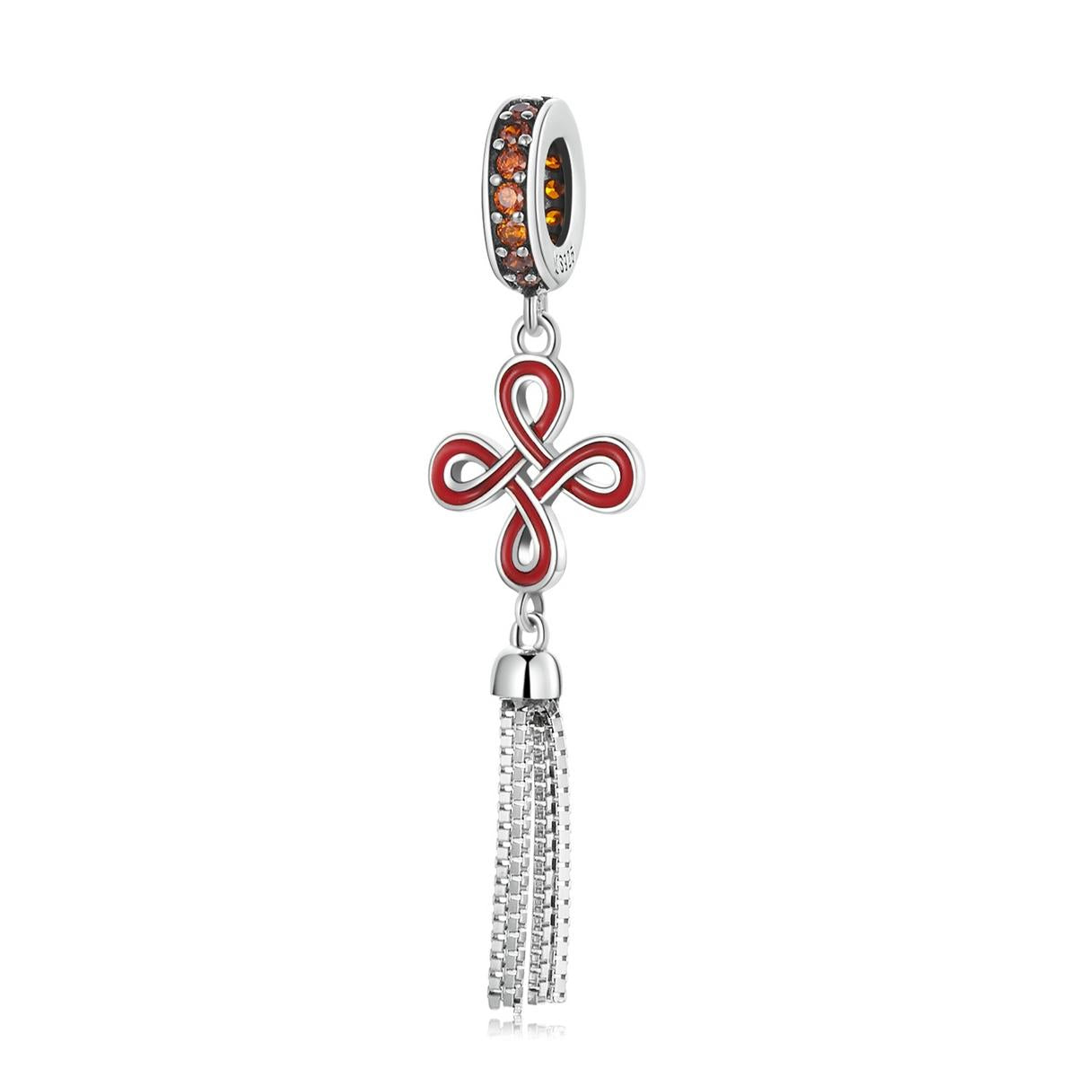 V562-6522200ADE-202504111853-00 925 Sterling Silver Chinese Knot Pendant For Diy Bracelets & Necklaces - Image 1