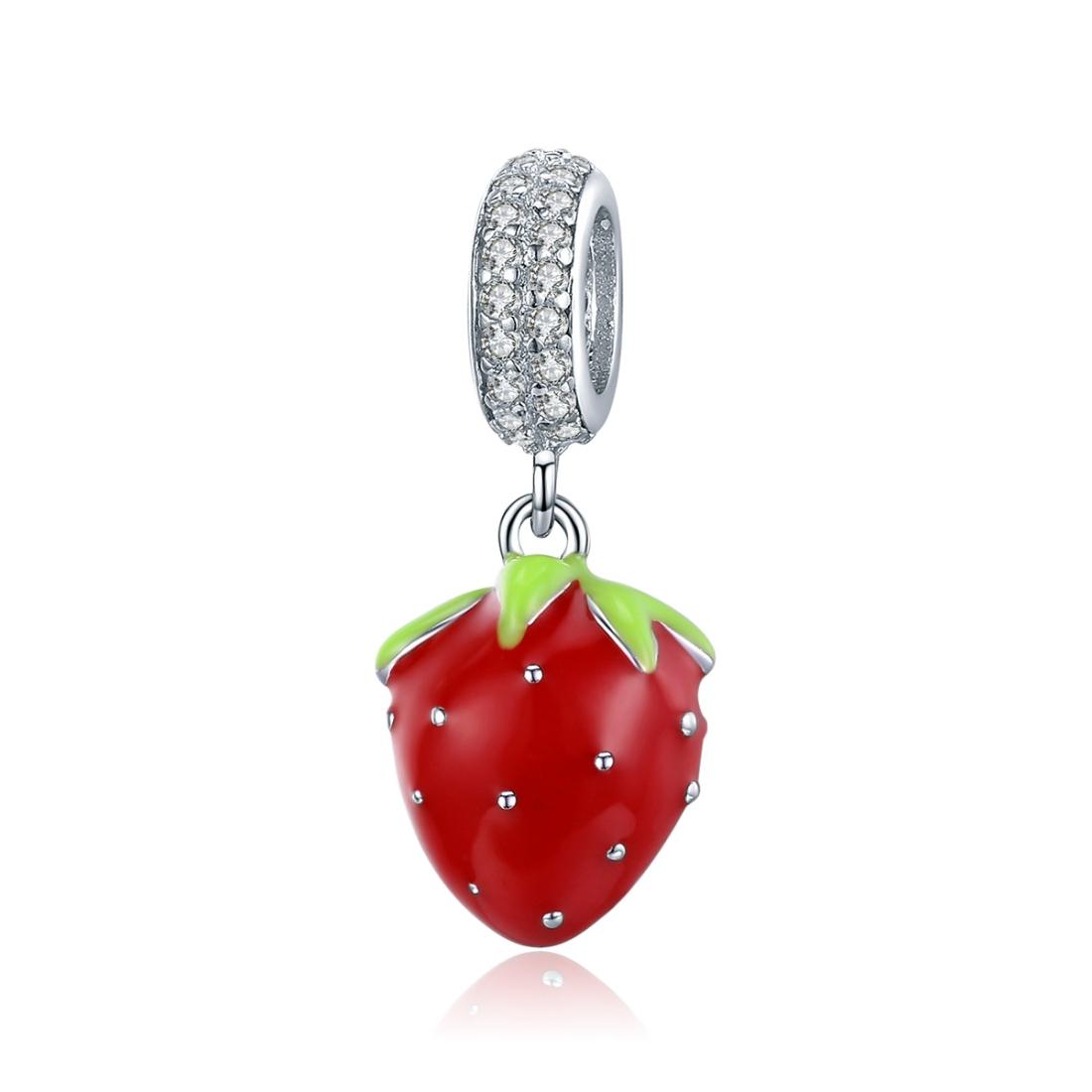 V562-694600ADE-202504111822-00 925 Sterling Silver Beaded Strawberry Pendant For Diy Bracelets - Image 1