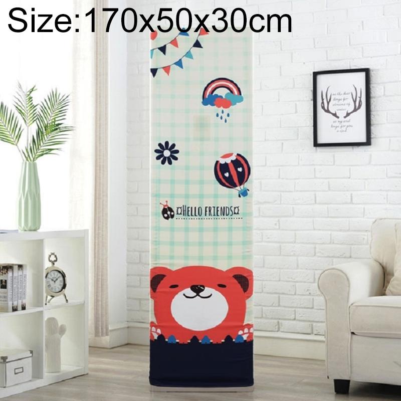 V562-7029377230DBT-202503031701-00 Vertical Cabinet Air Conditioning Dust Cover - All-inclusive Fabric - Dark Grid Bear - 170x50x30cm - Image 1