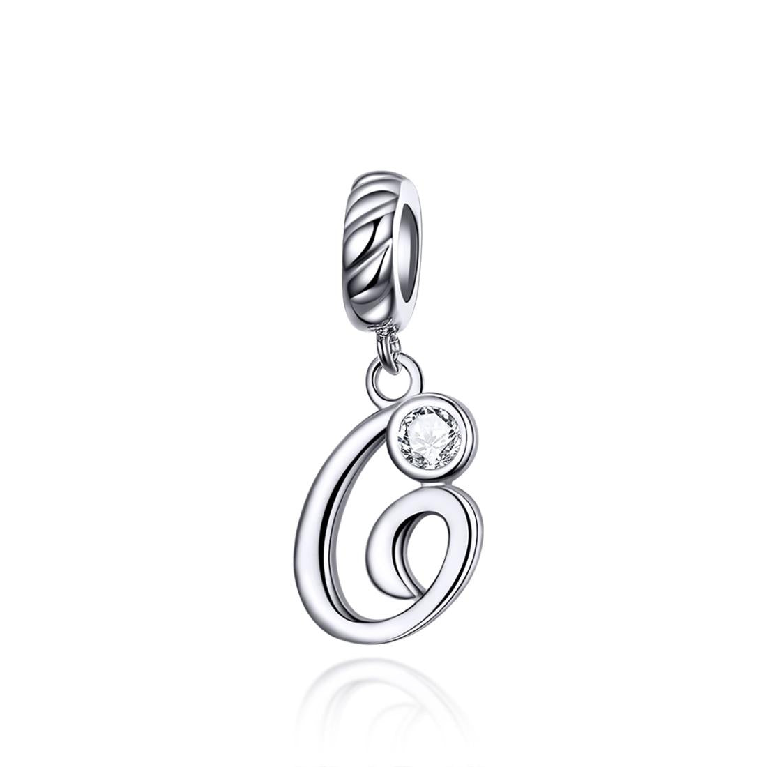 V562-70371600ADE-202504111831-00 925 Sterling Silver Personalized Letter Pendant For Diy Bracelets & Necklaces Style - G - Image 1