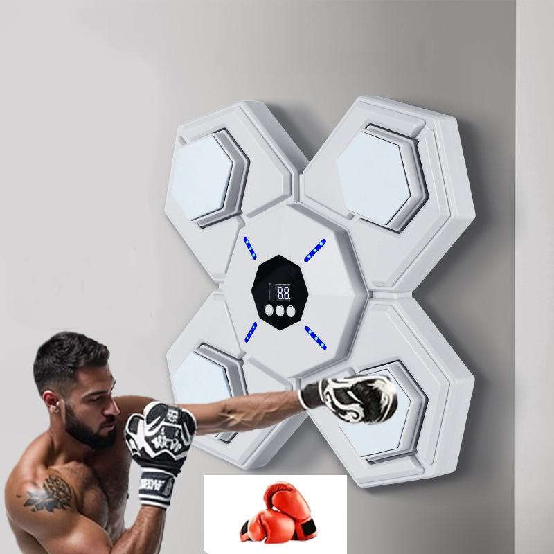 V562-7064015060DBT-202503041811-00 Rechargeable Bluetooth Boxing Machine With Adult & Child Gloves - Blue - With Child Gloves Blue - Image 1