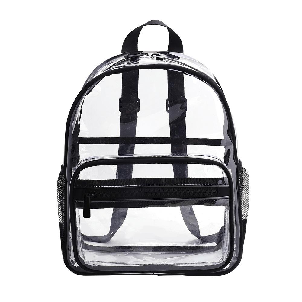 Waterproof Pvc Backpack for Students - Compact and Durable - Candy Colour Black