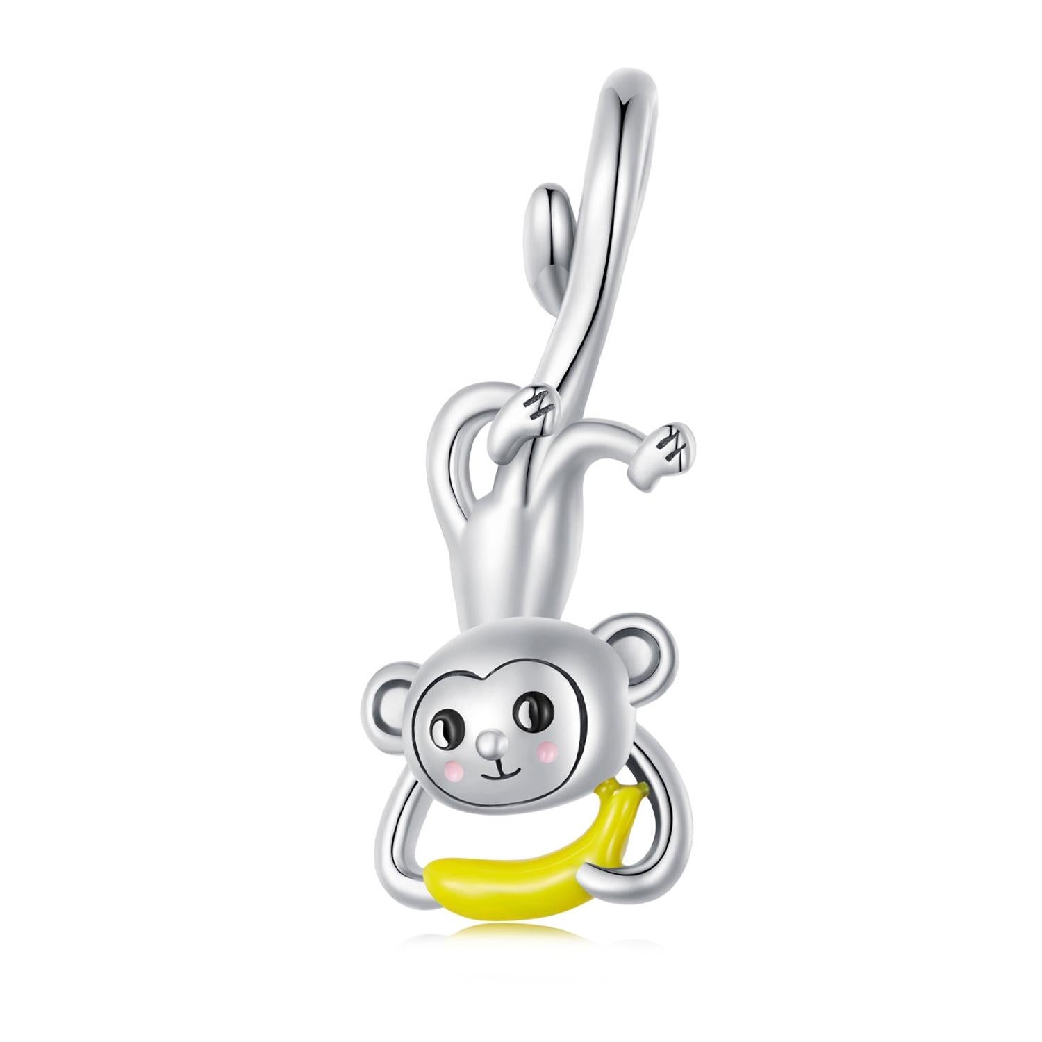 V562-7370EWEJ-202504111842-00 925 Sterling Silver Monkey Pendant For Diy Bracelets - Image 1