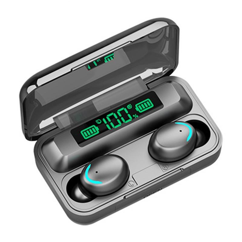 V562-7501D6PI-226294-00 Bluetooth Earphone with Noise Reduction & Led Display - Black - Ip6D1057 Led Light Black - Image 1
