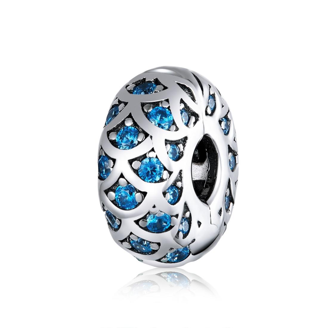 V562-773600ADE-202504111805-00 925 Sterling Silver Blue Zircon Bracelet / Necklace Beads - Image 1