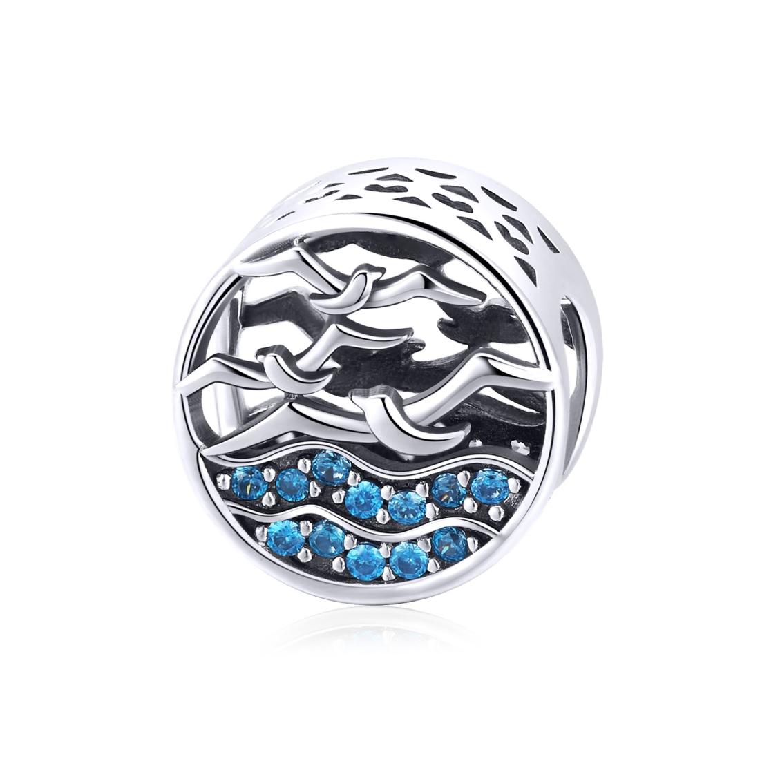 V562-77976240DBT-202504111617-00 925 Sterling Silver Blue Seagull Beaded Bracelet Accessories - Image 1