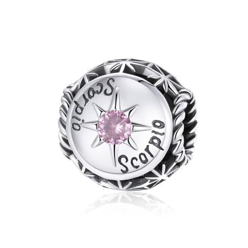 V562-805550100ADE-202504111731-00 925 Sterling Silver Zodiac Zircon Bead Bracelet / Necklace Set Scorpio Style - Scorpio - Image 1