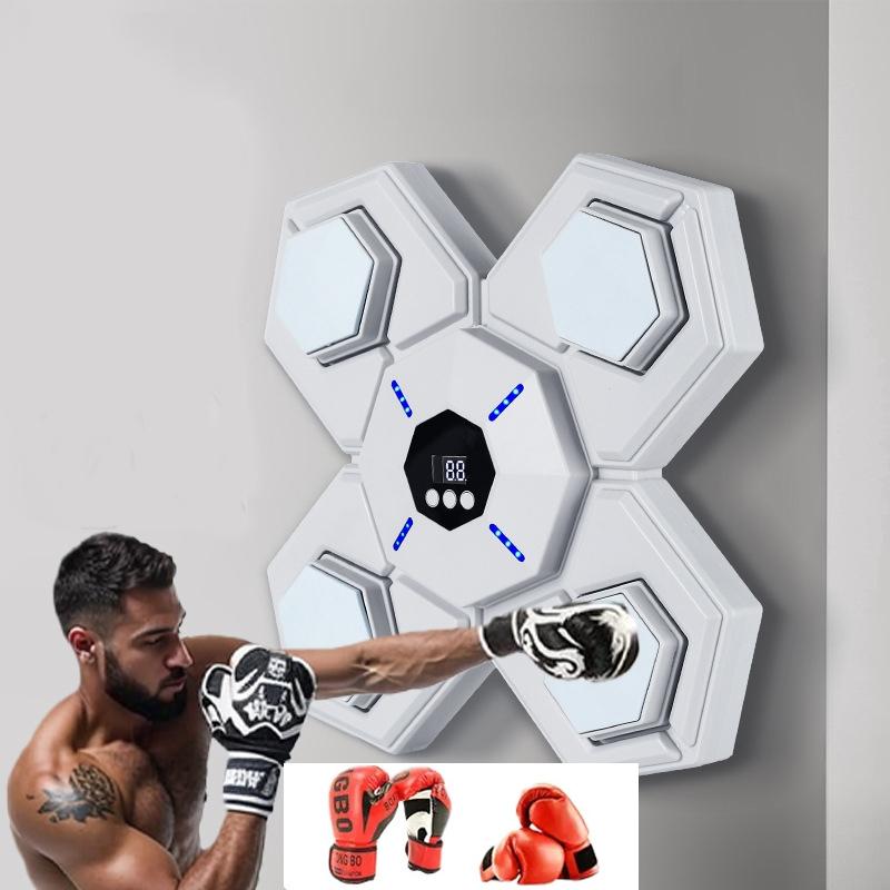 V562-8064015060DBT-202503041805-00 Rechargeable Bluetooth Boxing Machine With Adult & Child Gloves - Blue - With Adult & Child Gloves Blue - Image 1