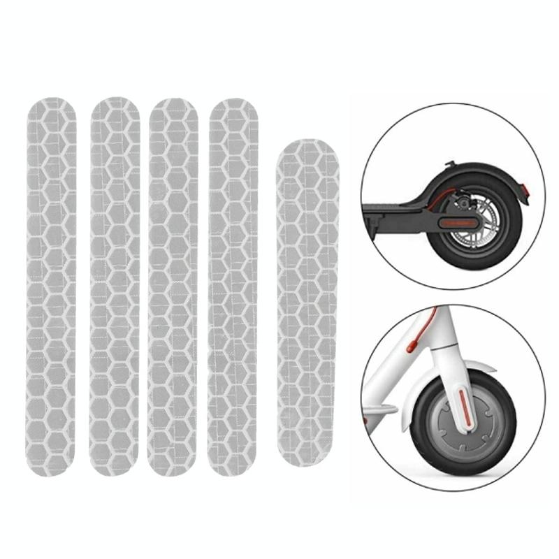 V562-8081902750DBT-202505291136-00 Reflective Stickers for Ninebot Es1 Scooter - White - Image 1