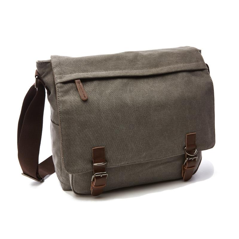 V562-8095023060DBT-202505191707-00 Gray Canvas Business Messenger Bag Large - Image 1