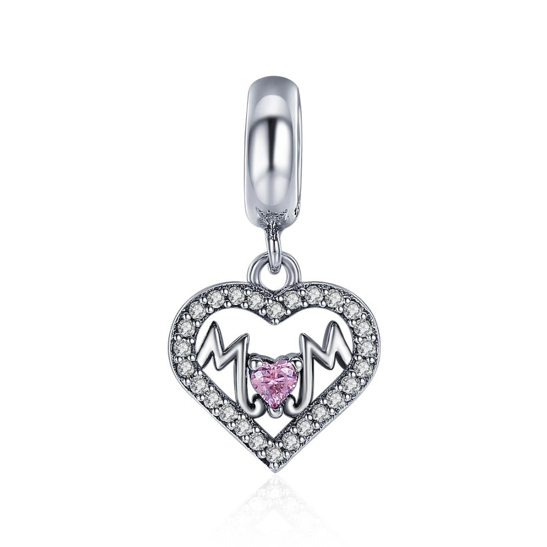 V562-822600ADE-202504111720-00 925 Sterling Silver Love Mother Heart Pendant For Diy Bracelets & Necklaces - Image 1