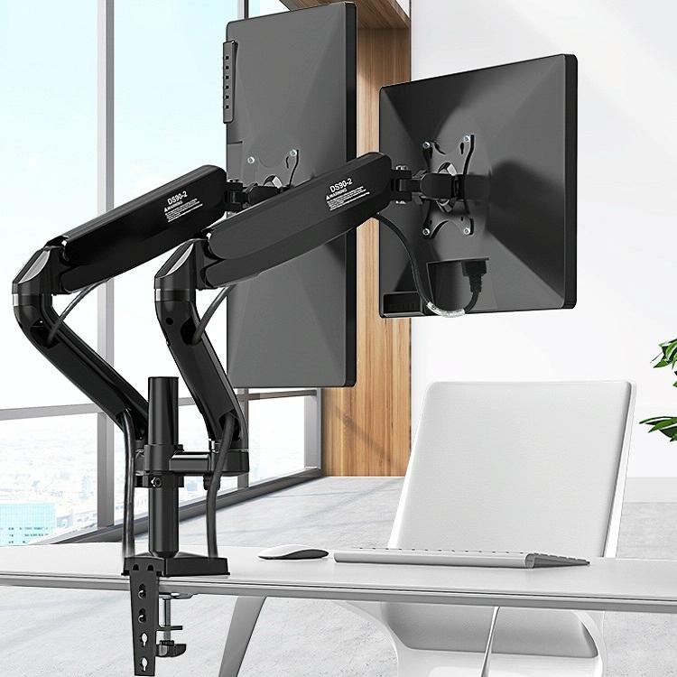 V562-82662060DBT-202502272025-00 Double Screen Desktop Monitor Bracket - Air Pressure Lift - Image 1
