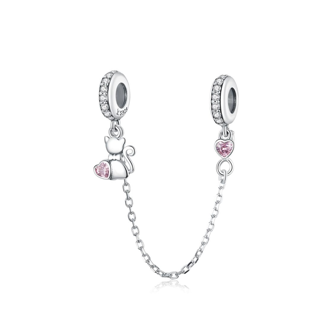 V562-84884310DBT-202504112030-00 925 Sterling Silver Cat Safety Chain For Diy Bracelets - Image 1