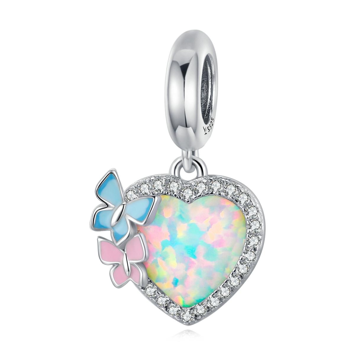 V562-8664200ADE-202504111525-00 925 Sterling Silver Colorful Opal Butterfly Pendant For Diy Bracelets & Necklaces - Image 1