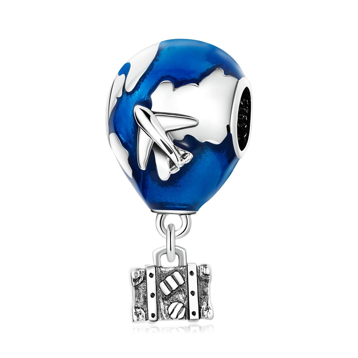V562-8741200ADE-202504111911-00 925 Sterling Silver Airplane & Hot Air Balloon Pendant For Diy Bracelets & Necklaces - Image 1