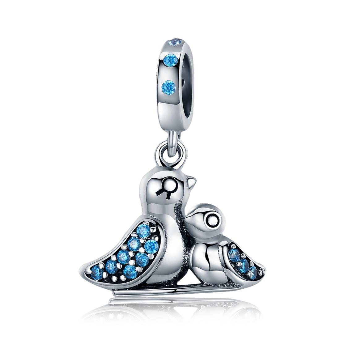 V562-881600ADE-202504112021-00 925 Sterling Silver Blue Gem Bird Bracelet Inlay - Image 1