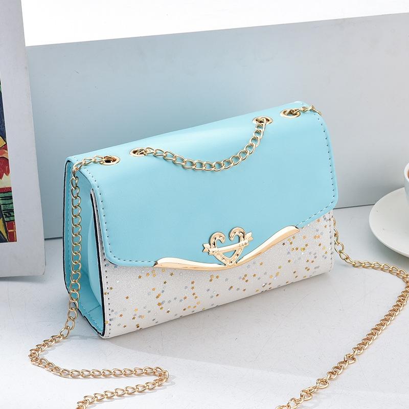 V562-9004193060DBT-202505191528-00 Sequined Messenger Shoulder Bag For Women Beige - Lake Blue - Image 1