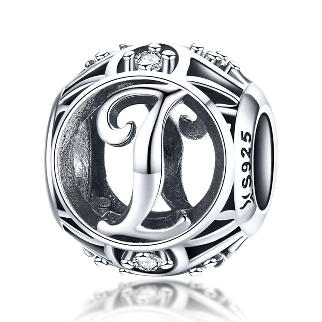 V562-90512600ADE-202504112036-00 925 Sterling Silver 26 English Letter Beads For Diy Bracelets & Necklaces Style - I - Image 1