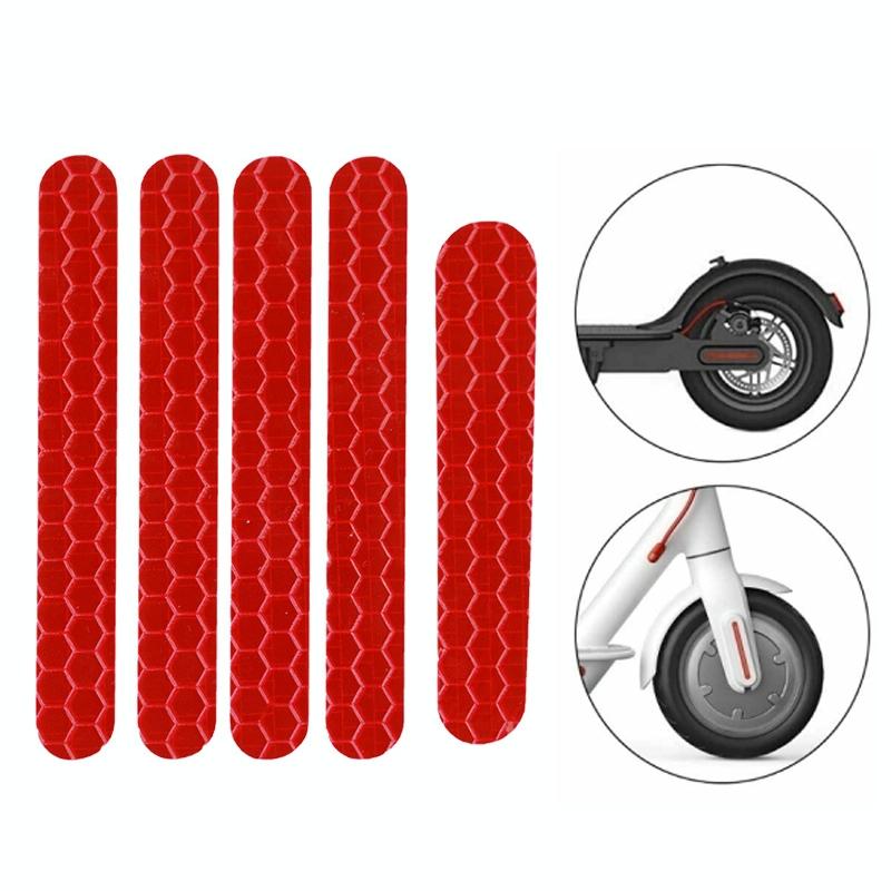 V562-9081902750DBT-202505291136-00 Reflective Stickers for Ninebot Es1 Scooter - Red - Image 1