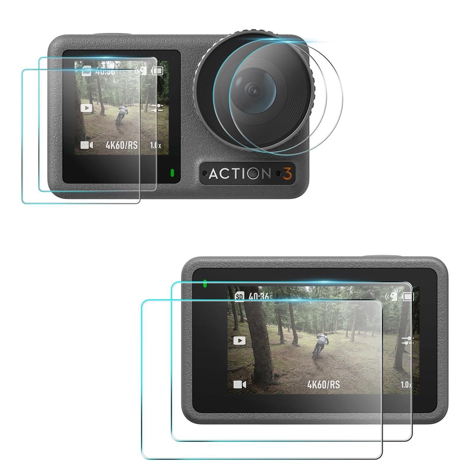 V562-9150POD-202503062105-00 2-pack 3-in-1 Tempered Glass Screen Protectors for Front and Back Lenses - Image 1