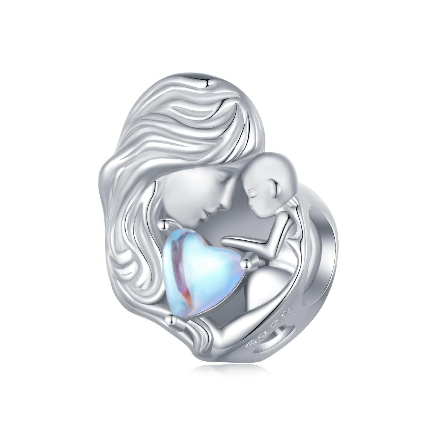V562-9270EWEJ-202504111932-00 925 Sterling Silver Love Heart Pendant Necklace For Mother And Child - Image 1